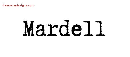 Mardell Typewriter Name Tattoo Designs