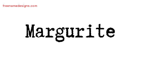 Margurite Typewriter Name Tattoo Designs