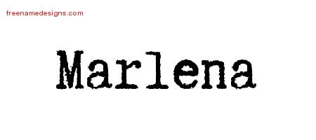Marlena Typewriter Name Tattoo Designs