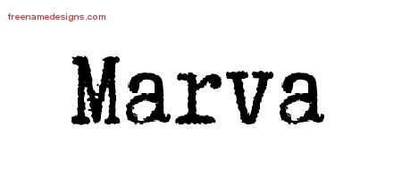 Marva Typewriter Name Tattoo Designs