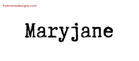 Maryjane Typewriter Name Tattoo Designs