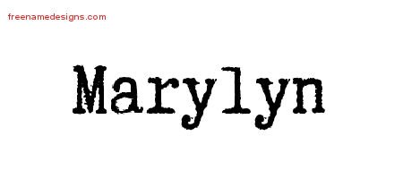 Marylyn Typewriter Name Tattoo Designs