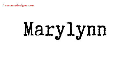 Marylynn Typewriter Name Tattoo Designs