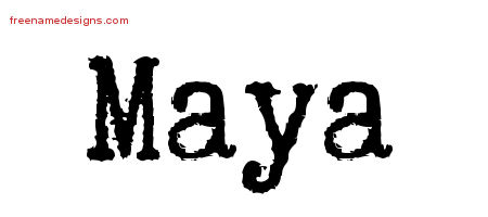 Maya Typewriter Name Tattoo Designs