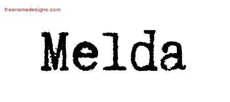 Melda Typewriter Name Tattoo Designs