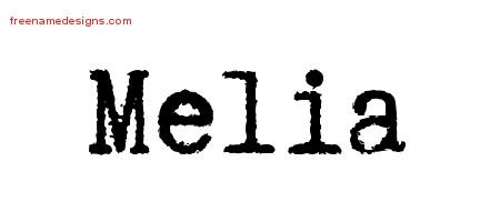Melia Typewriter Name Tattoo Designs