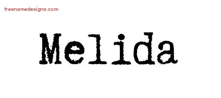 Melida Typewriter Name Tattoo Designs
