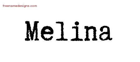Melina Typewriter Name Tattoo Designs