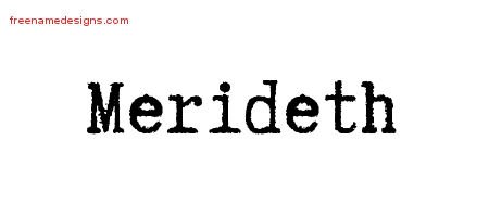 Merideth Typewriter Name Tattoo Designs