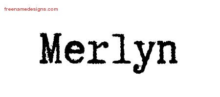 Merlyn Typewriter Name Tattoo Designs