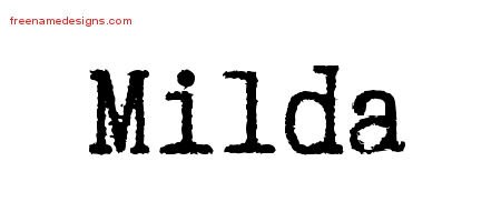 Milda Typewriter Name Tattoo Designs