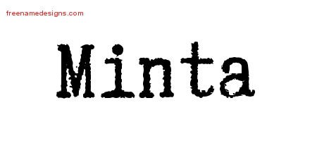 Minta Typewriter Name Tattoo Designs