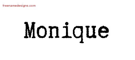 Monique Typewriter Name Tattoo Designs