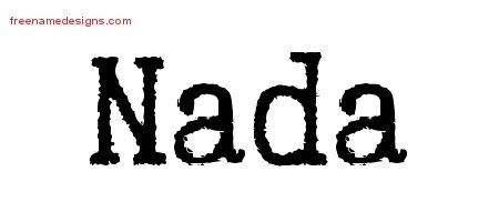Nada Typewriter Name Tattoo Designs
