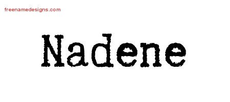 Nadene Typewriter Name Tattoo Designs
