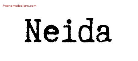 Neida Typewriter Name Tattoo Designs