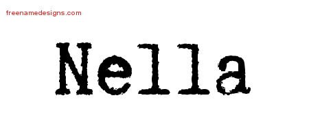 Nella Typewriter Name Tattoo Designs