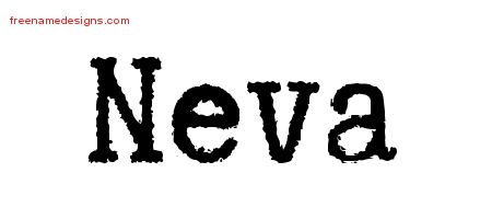 Neva Typewriter Name Tattoo Designs