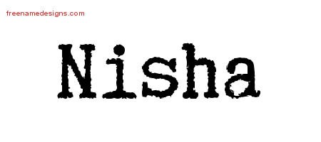 Nisha Typewriter Name Tattoo Designs