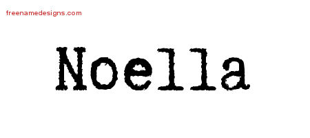 Noella Typewriter Name Tattoo Designs