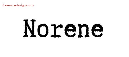 Norene Typewriter Name Tattoo Designs