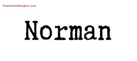 Norman Typewriter Name Tattoo Designs