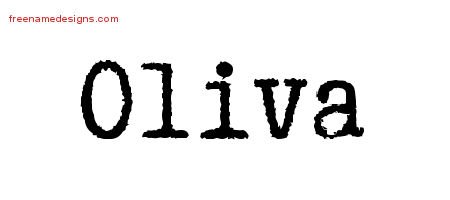 Oliva Typewriter Name Tattoo Designs