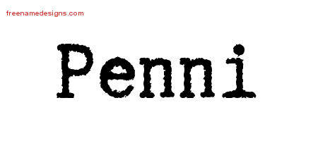 Penni Typewriter Name Tattoo Designs