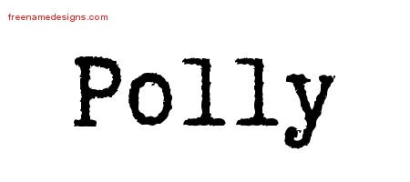 Polly Typewriter Name Tattoo Designs
