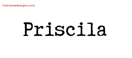 Priscila Typewriter Name Tattoo Designs