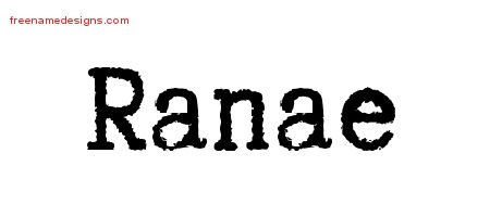 Ranae Typewriter Name Tattoo Designs