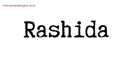 Rashida Typewriter Name Tattoo Designs