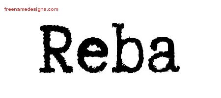 Reba Typewriter Name Tattoo Designs
