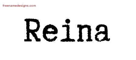 Reina Typewriter Name Tattoo Designs