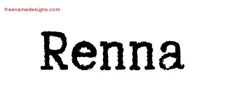 Renna Typewriter Name Tattoo Designs