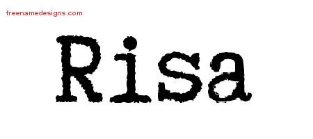 Risa Typewriter Name Tattoo Designs