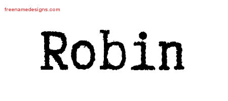 Robin Typewriter Name Tattoo Designs