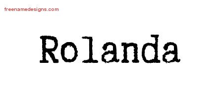 Rolanda Typewriter Name Tattoo Designs