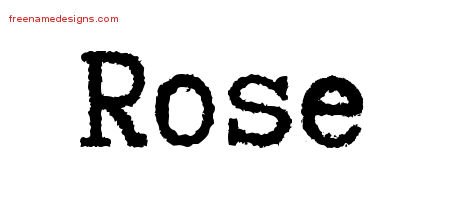 Rose Typewriter Name Tattoo Designs