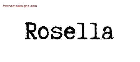 Rosella Typewriter Name Tattoo Designs