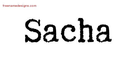 Sacha Typewriter Name Tattoo Designs