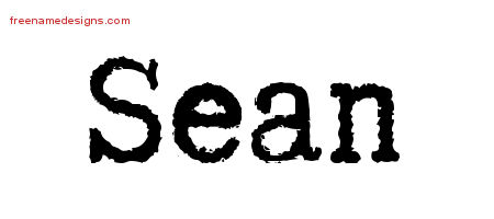 Sean Typewriter Name Tattoo Designs