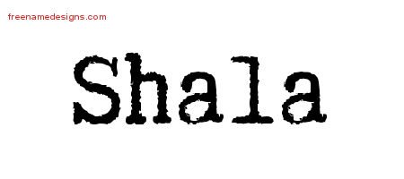 Shala Typewriter Name Tattoo Designs
