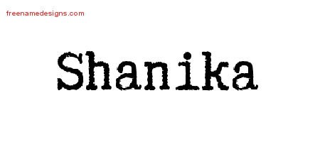 Shanika Typewriter Name Tattoo Designs