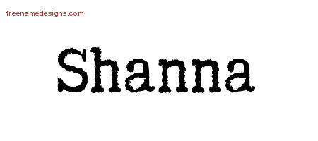 Typewriter Name Tattoo Designs Shanna Free Download - Free Name Designs