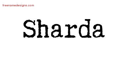 Sharda Typewriter Name Tattoo Designs