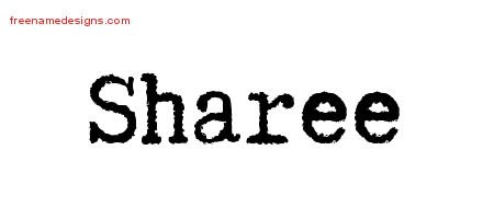 Sharee Typewriter Name Tattoo Designs