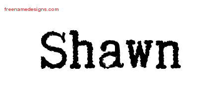 Shawn Typewriter Name Tattoo Designs