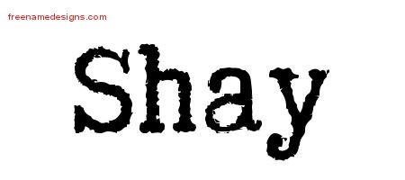 Shay Typewriter Name Tattoo Designs