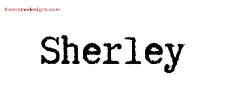 Sherley Typewriter Name Tattoo Designs